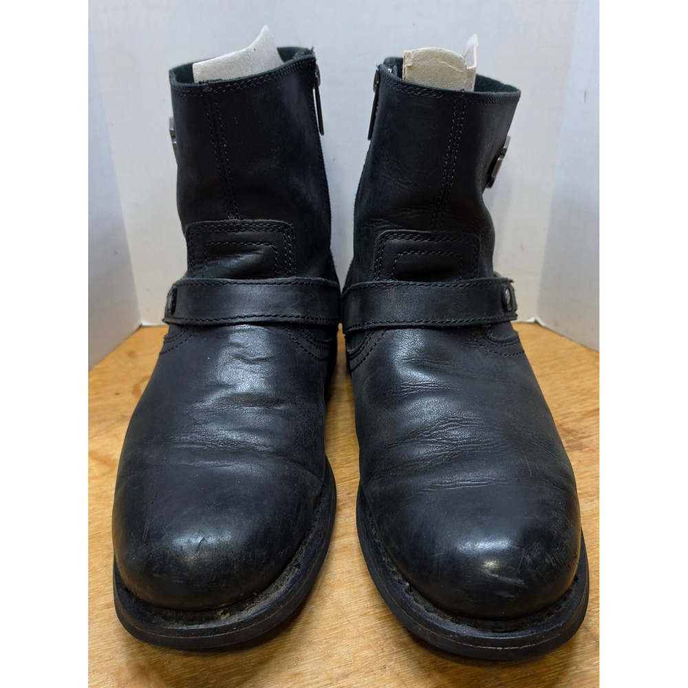 Harley-Davidson Mens Black Leather Harness Boots inside zip  Size 11M